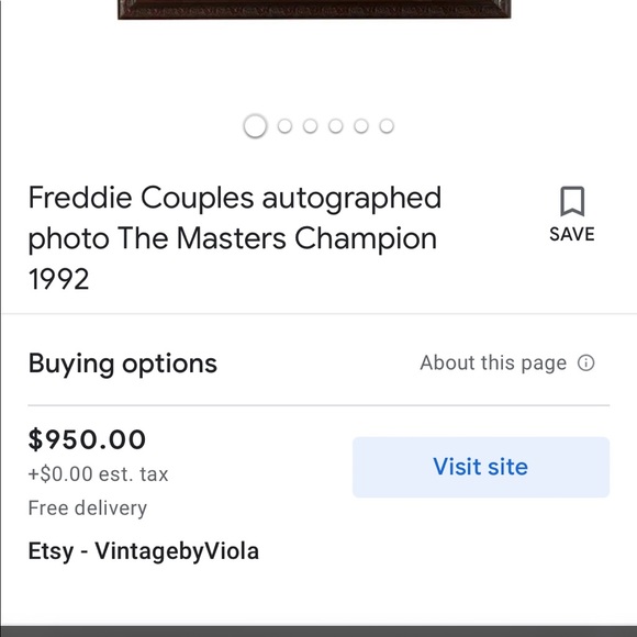 Fred Couples autographed photo The Masters Champion 1992. Authenticated. - Picture 4 of 4